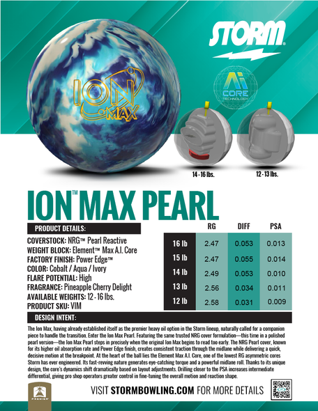 Storm Ion Max Pearl Bowling Ball