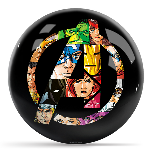 OTB Marvel Avengers Logo Characters Bowling Ball
