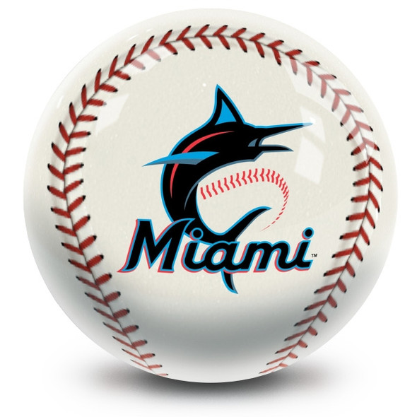 OTB MLB Miami Marlins Baseball Design Bowling Ball