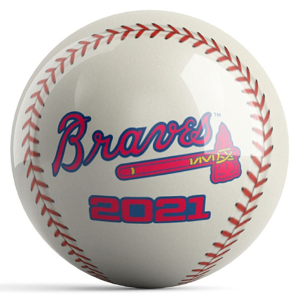 OTB MLB 2021 World Series Champion Atlanta Braves Baseball Design Bowling Ball