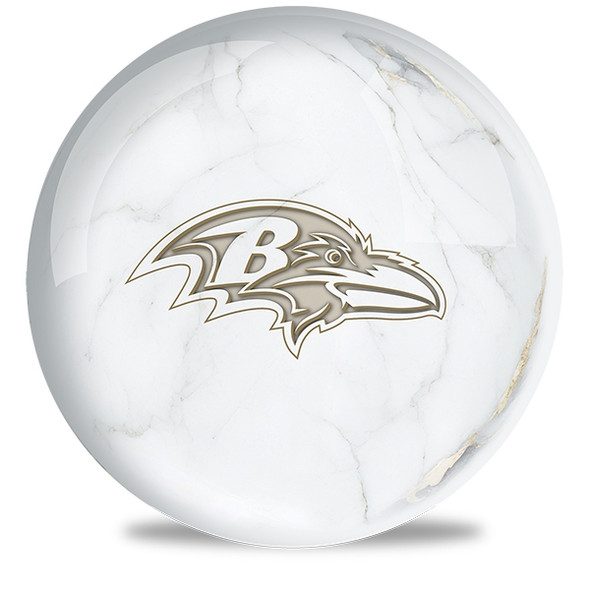 OTB NFL Baltimore Ravens White Marble Bowling Ball
