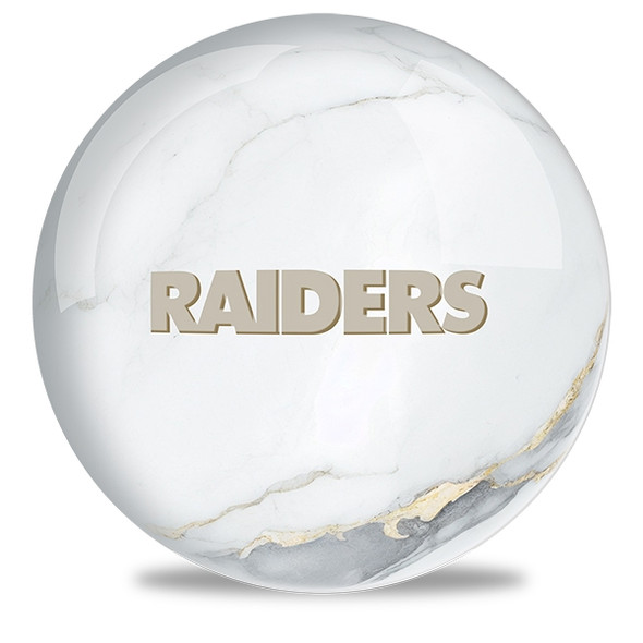 OTB NFL Las Vegas Raiders White Marble Bowling Ball
