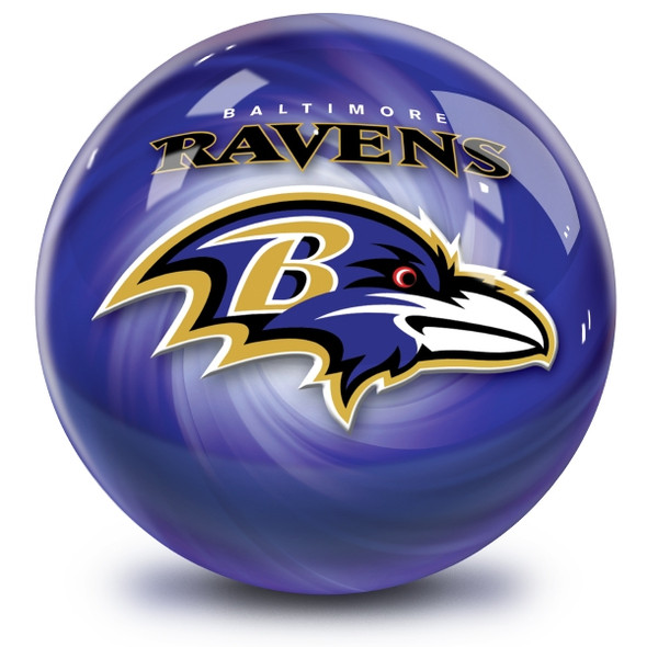 OTB NFL Baltimore Ravens Helmet Swirl Bowling Ball