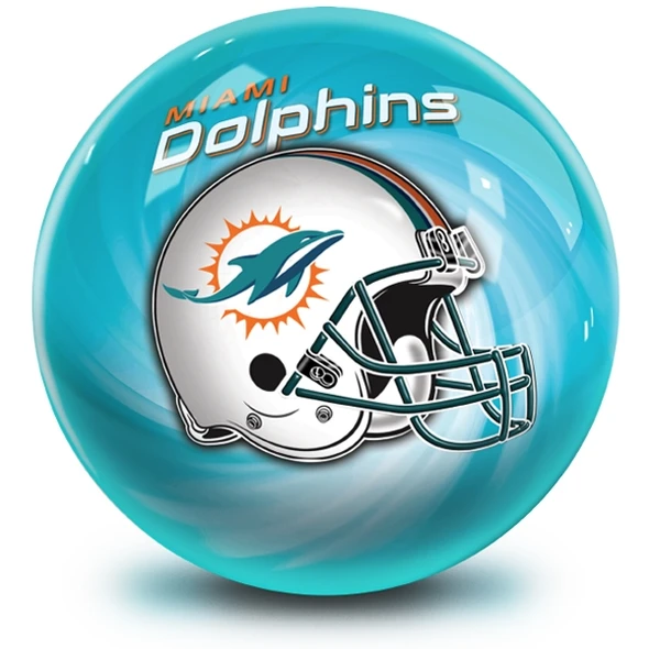 OTB NFL Miami Dolphins Helmet Swirl Bowling Ball