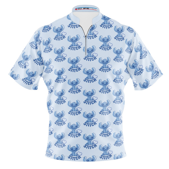 Signature Disney Stitch Blue Pattern Bowling Jersey