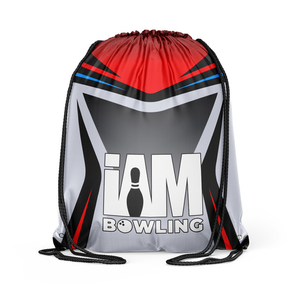 Red Over Gray Colorblock Drawstring Backpack