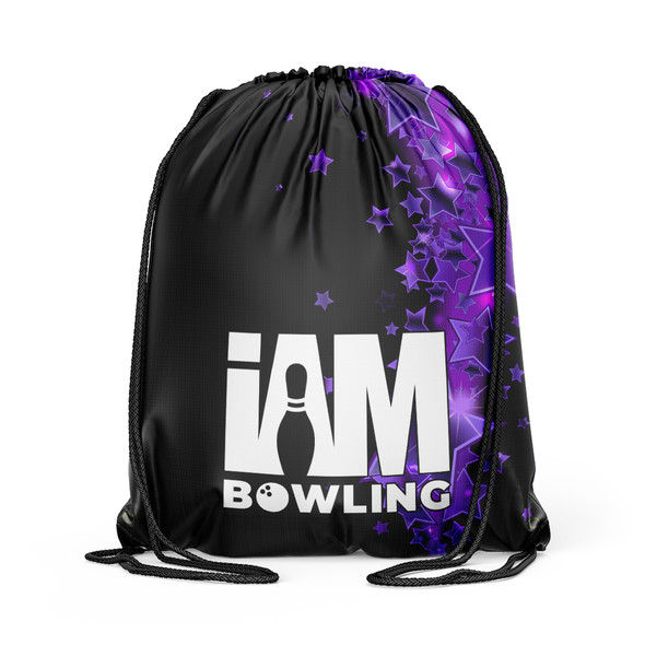 Purple Stars Drawstring Backpack