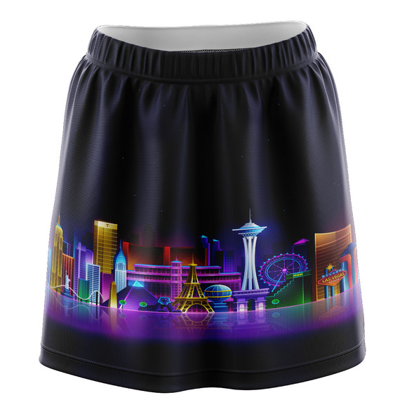 Neon Vegas Skyline Skirt