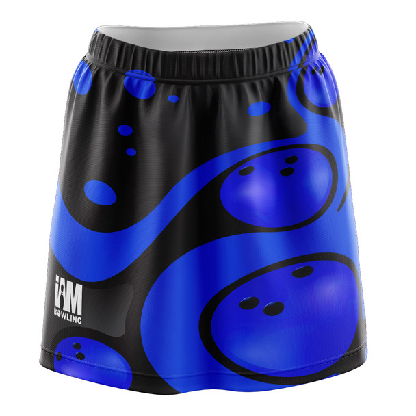 Blue Retro Bowling Balls Skirt