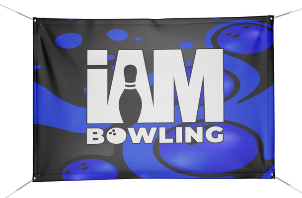 Blue Retro Bowling Balls Banner