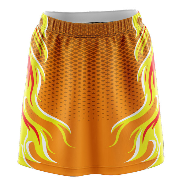 Orange & Yellow Retro Flames Skirt
