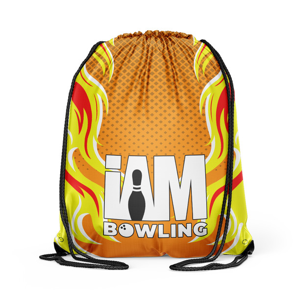 Orange & Yellow Retro Flames Drawstring Backpack