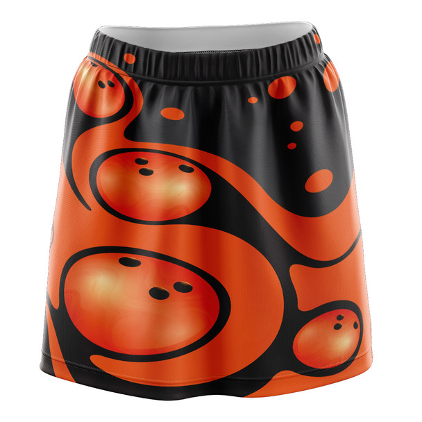 Orange Retro Bowling Balls Skirt