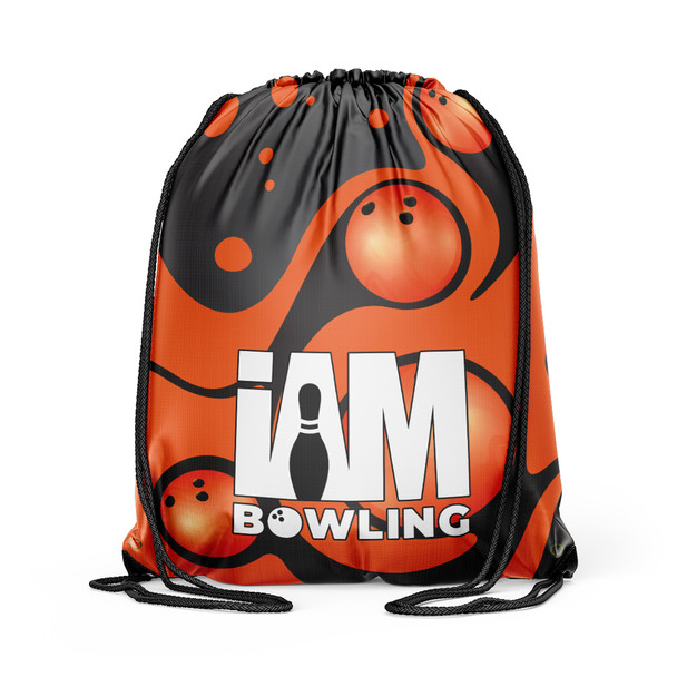 Orange Retro Bowling Balls Drawstring Backpack