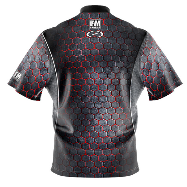 READY-2-SHIP Storm Bolt Steel Red Hex Bowling Jersey