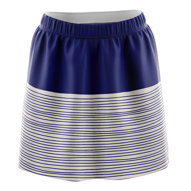 Blue Wavy Contrast Skirt