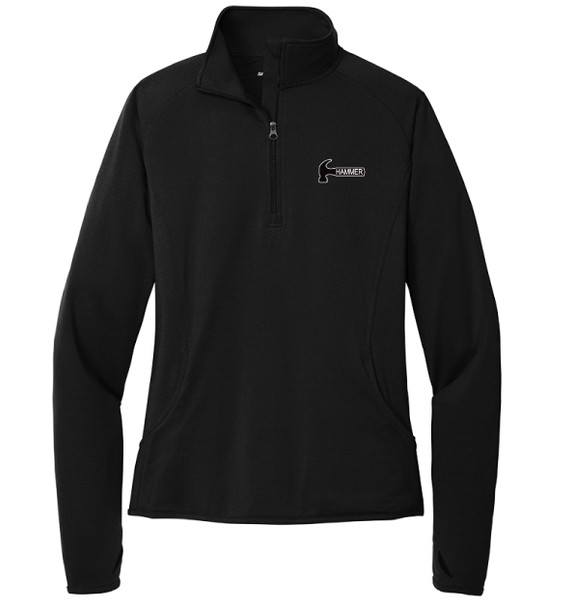 Hammer Black Logo Women's Stretch 1/2-Zip Pullover Jacket
