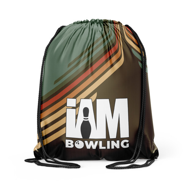 Green Striped Mosaic Drawstring Backpack