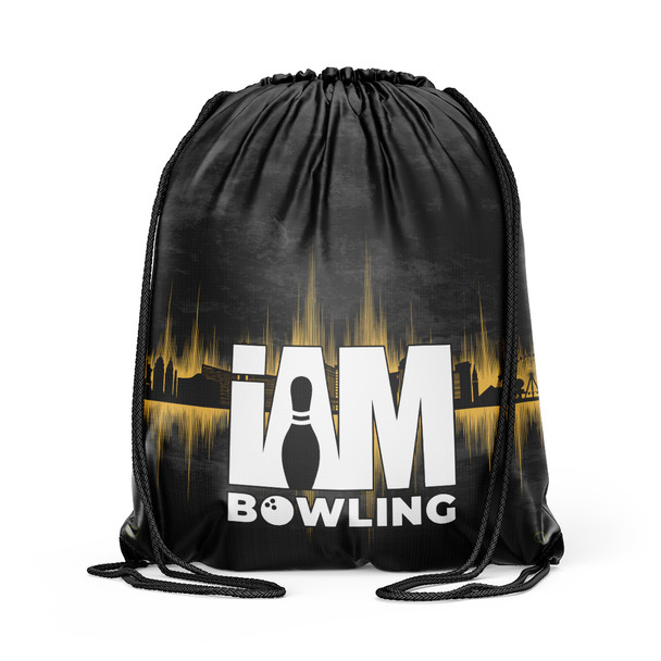 Gold Las Vegas Skyline Drawstring Backpack