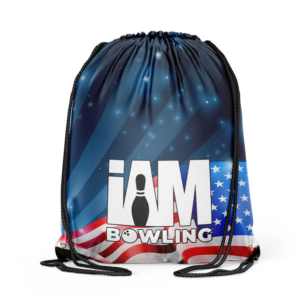 Glittering Flag Drawstring Backpack
