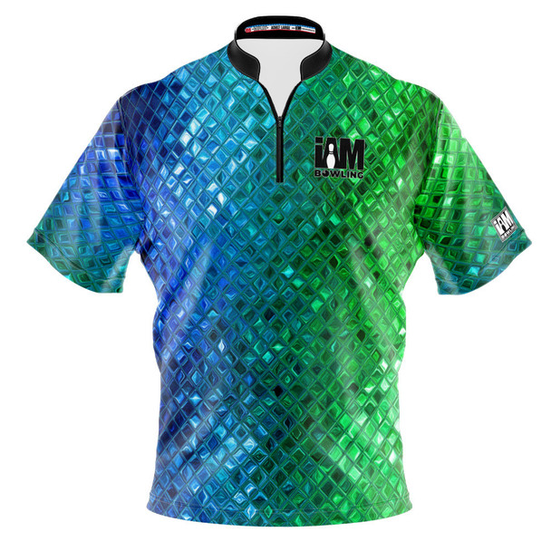 Express Sapphire and Emerald Mosaic Bowling Jersey