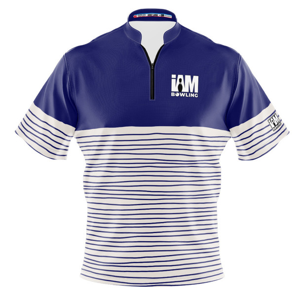 Express Blue Wavy Contrast Bowling Jersey