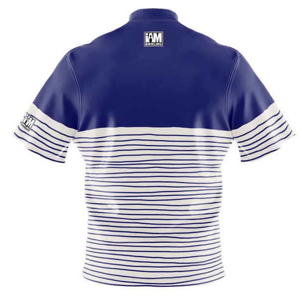 Express Blue Wavy Contrast Bowling Jersey