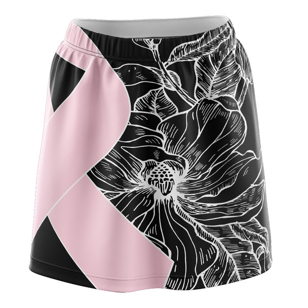 Black Floral Ribbon Skirt