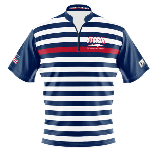 Signature Storm USA Blue & White Lines Bowling Jersey