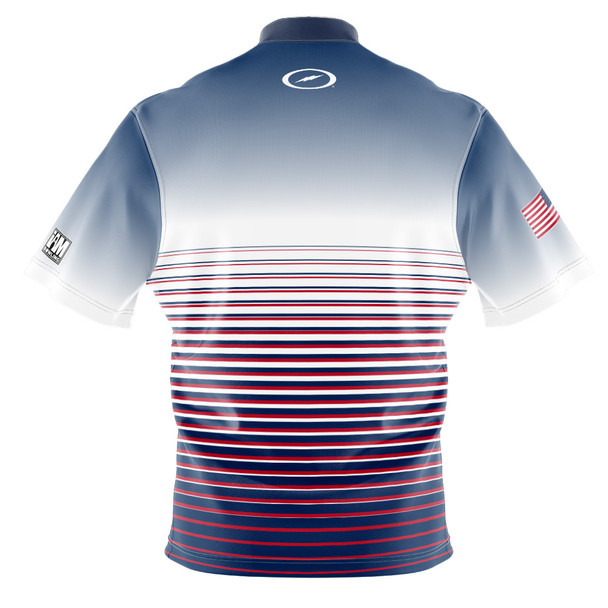 Signature Storm USA Blue Fade Sleek Striping Bowling Jersey