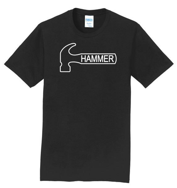 Hammer White Outline Logo Tee