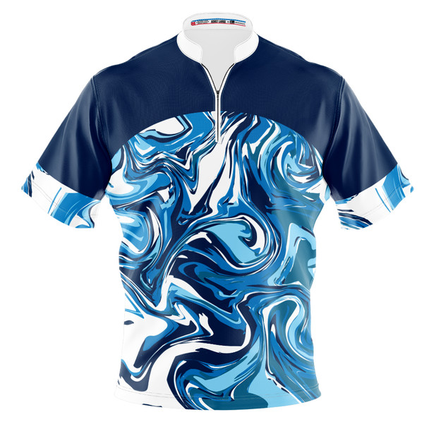 Build Your Own Blue Ice Swirls Bowling Jersey