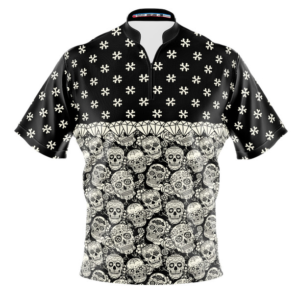 Build Your Own Black Dia De Los Muertos Bowling Jersey