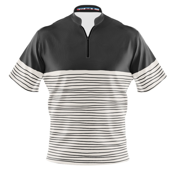 Build Your Own Gray Wavy Contrast Bowling Jersey
