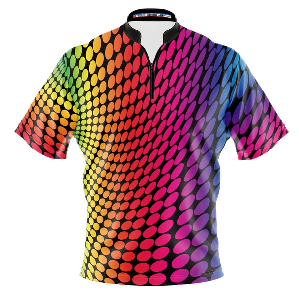 Build Your Own Rainbow Wavy Dotscape Bowling Jersey