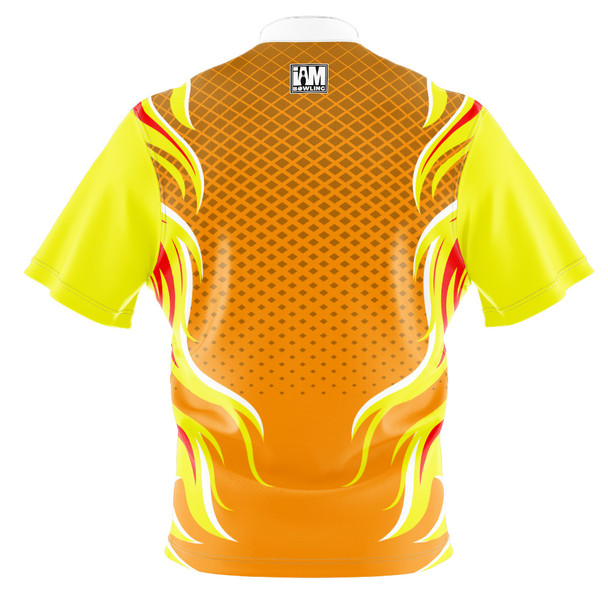 Build Your Own Orange & Yellow Retro Flames Bowling Jersey