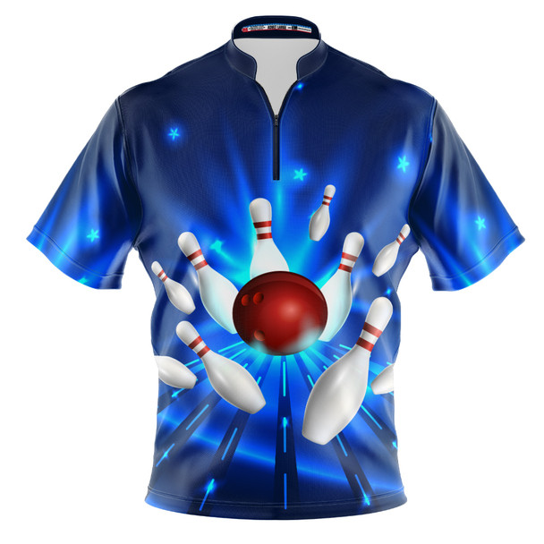 Build Your Own Blue Strike Bowling Jersey
