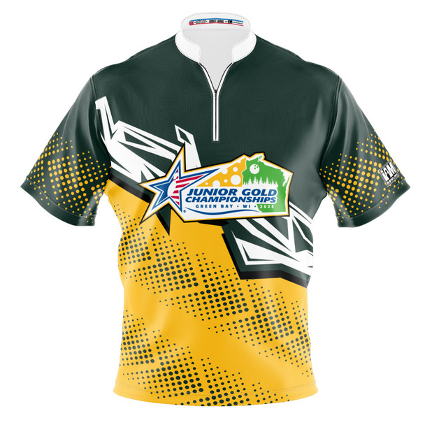 Official Junior Gold 2025 Green & Gold Junior Bolt Bowling Jersey