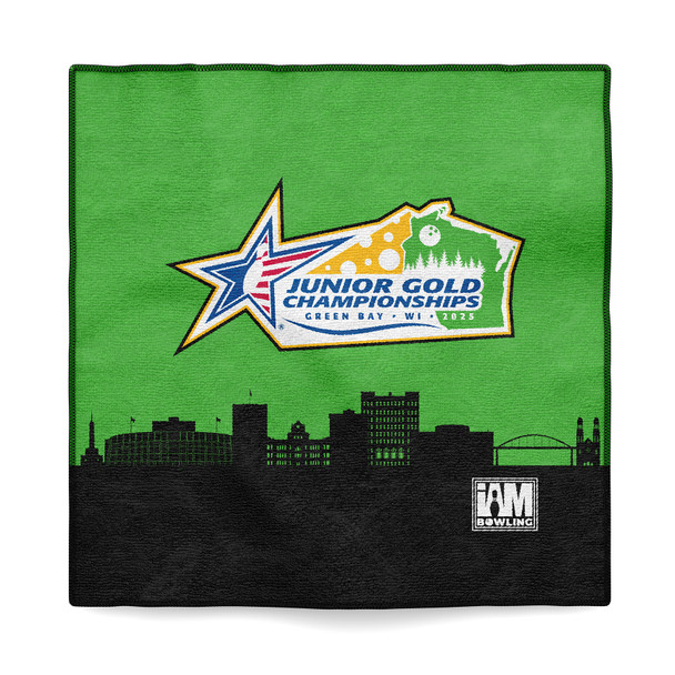 Official Junior Gold 2025 Green Microfiber Towel