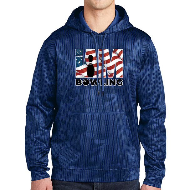 I AM Bowling™  American Flag Logo Camo Hoodie