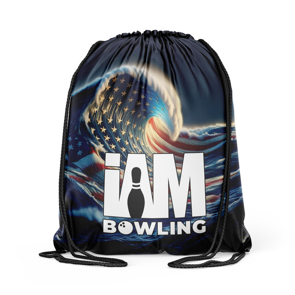 Patriotic Wave Drawstring Backpack