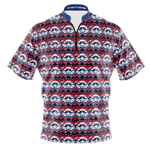 Express Marvel Captain America Sam Wilson Shield Repeating Bowling Jersey