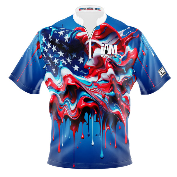 Express Old Glory Paint Drip Bowling Jersey