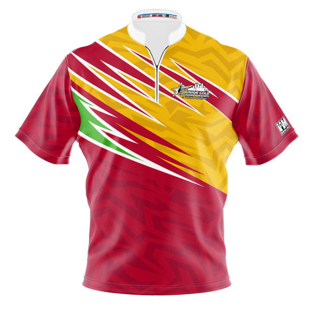 2026 Junior Gold Championships Tribal Red Yellow Bowling Jersey