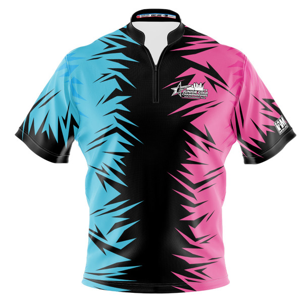 2026 Junior Gold Championships Blue Pink Fracture Bowling Jersey