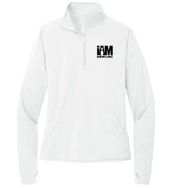 I AM Bowling™ Black Logo Women's Stretch 1/2-Zip Pullover Jacket