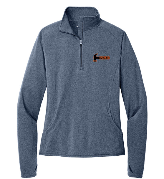 Hammer Black with Orange Outline Logo Women's 1/2-Zip Pullover Jacket