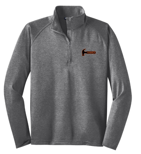 Hammer Black with Orange Outline Logo Men's 1/2-Zip Pullover Jacket