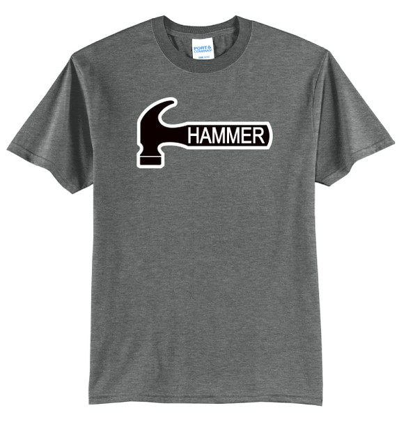 Hammer Black with White Outline Logo Tee