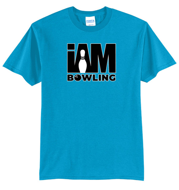 I AM Bowling™ Black with White Outline Logo Tee